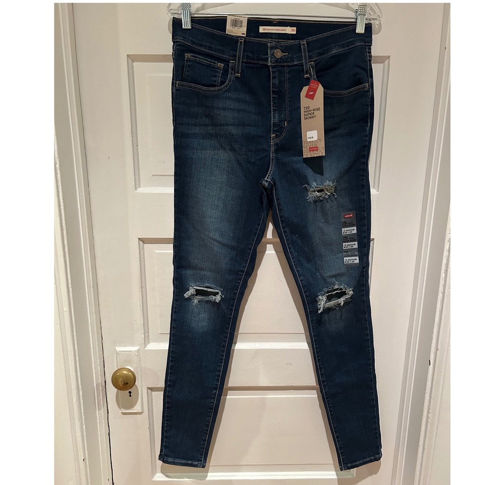Levi's Sculpt 720 Woman's High Rise  Skinny Stretch Blue Jeans Size 10/W30 $60